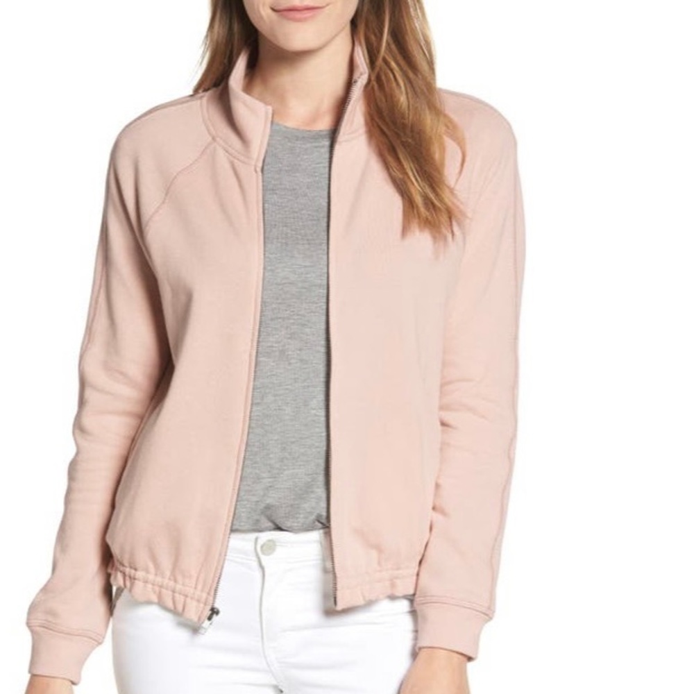 Caslon Off Duty Knit Track Jacket Blush Pink - Picture 2 of 5